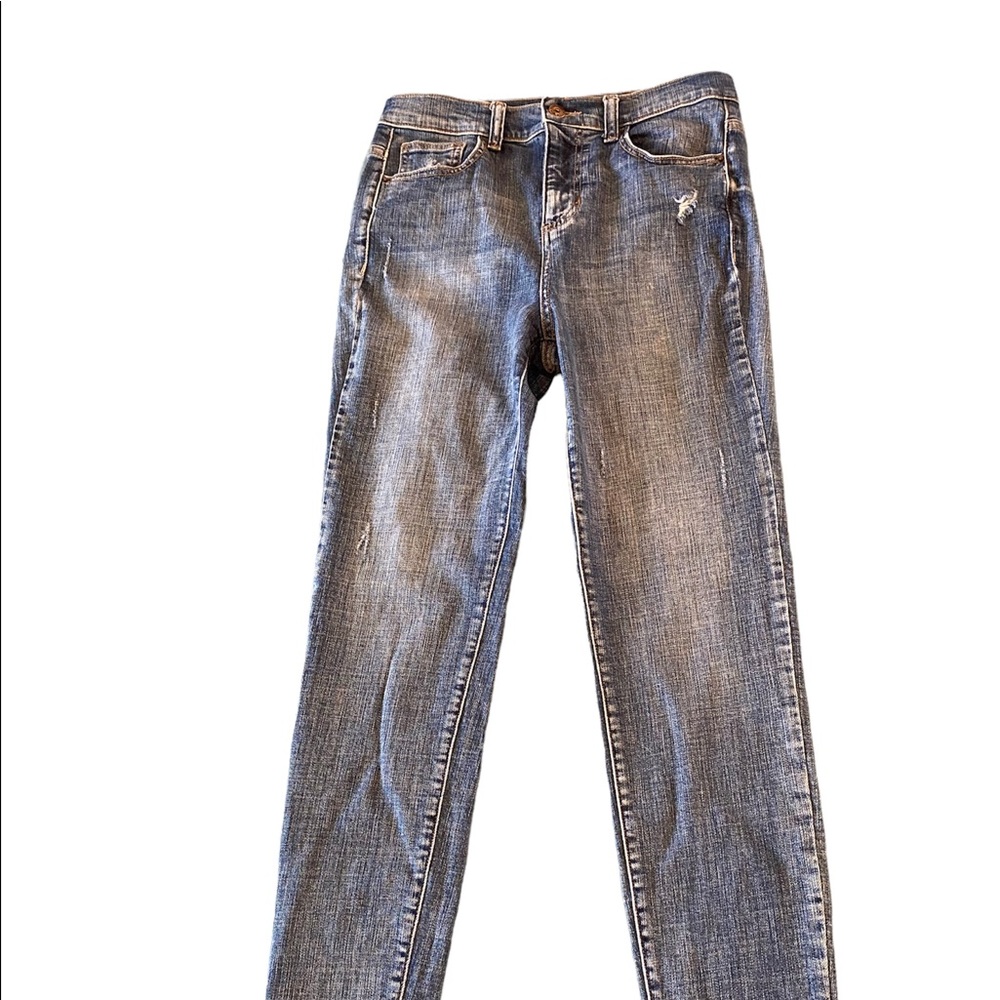 Forever 21 Distressed Raw Hem Skinny Jeans